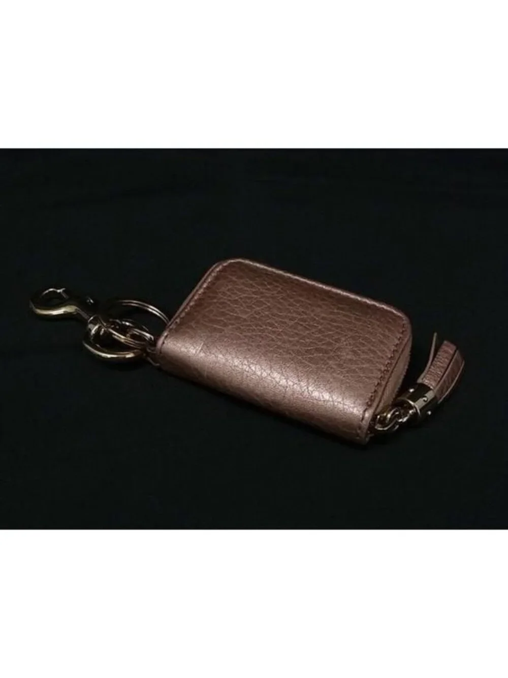 Gucci Soho Interlocking G Leather Key Holder Coin Case Pink Beige